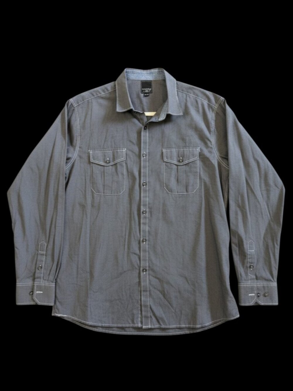Sahara Club Grey Micro Stripe Long Sleeve Button Down Shirt XL